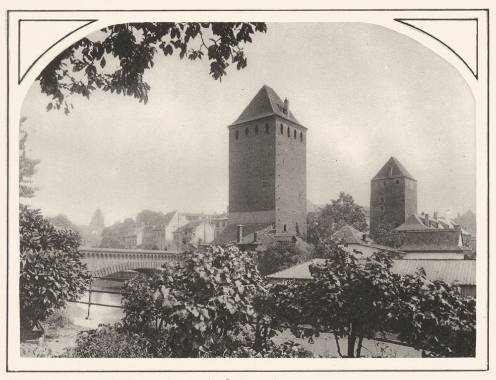 BAS-RHIN. Aux Ponts couverts 1929 old vintage print picture